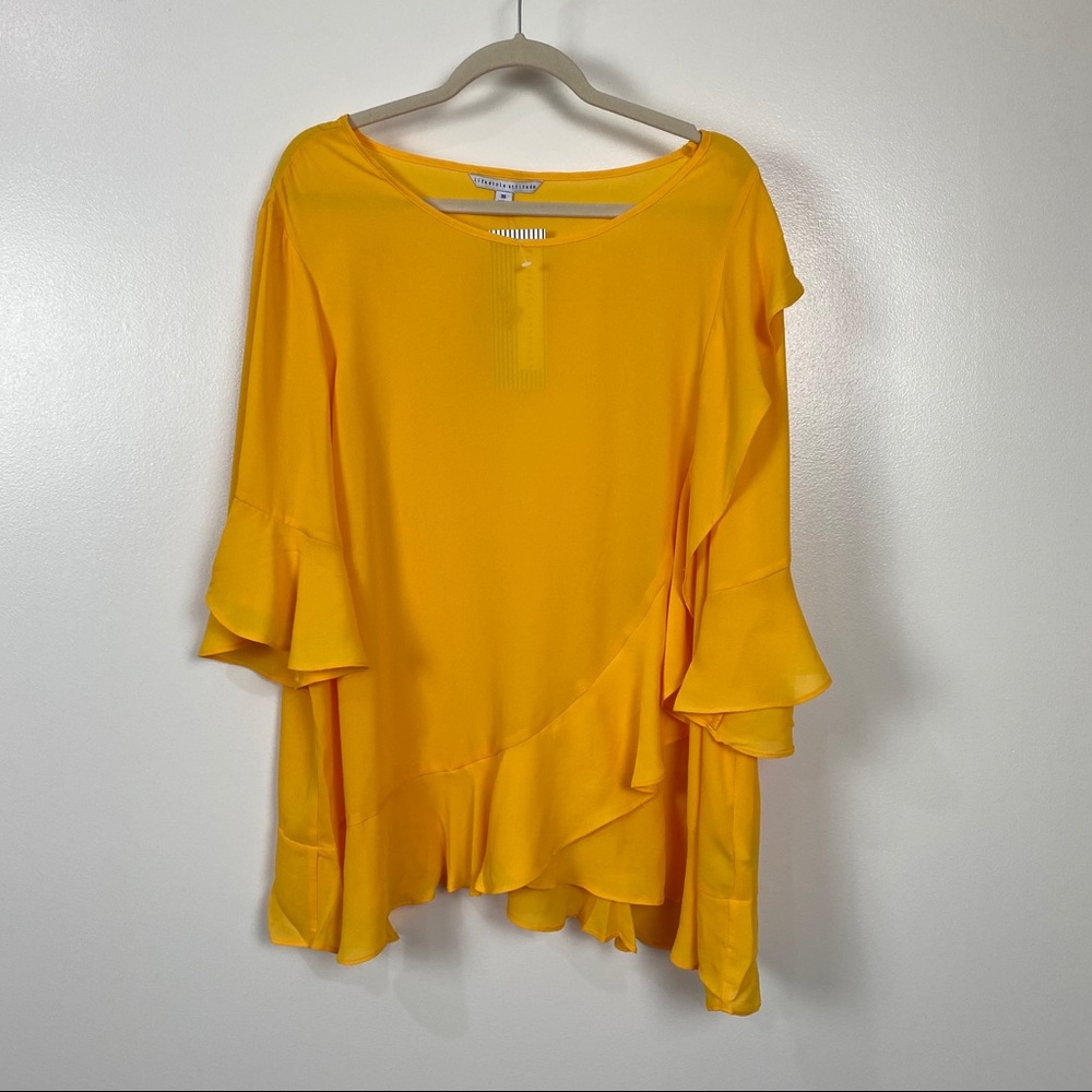 Lifestyle Attitude Sz 3X gold yellow light blouse